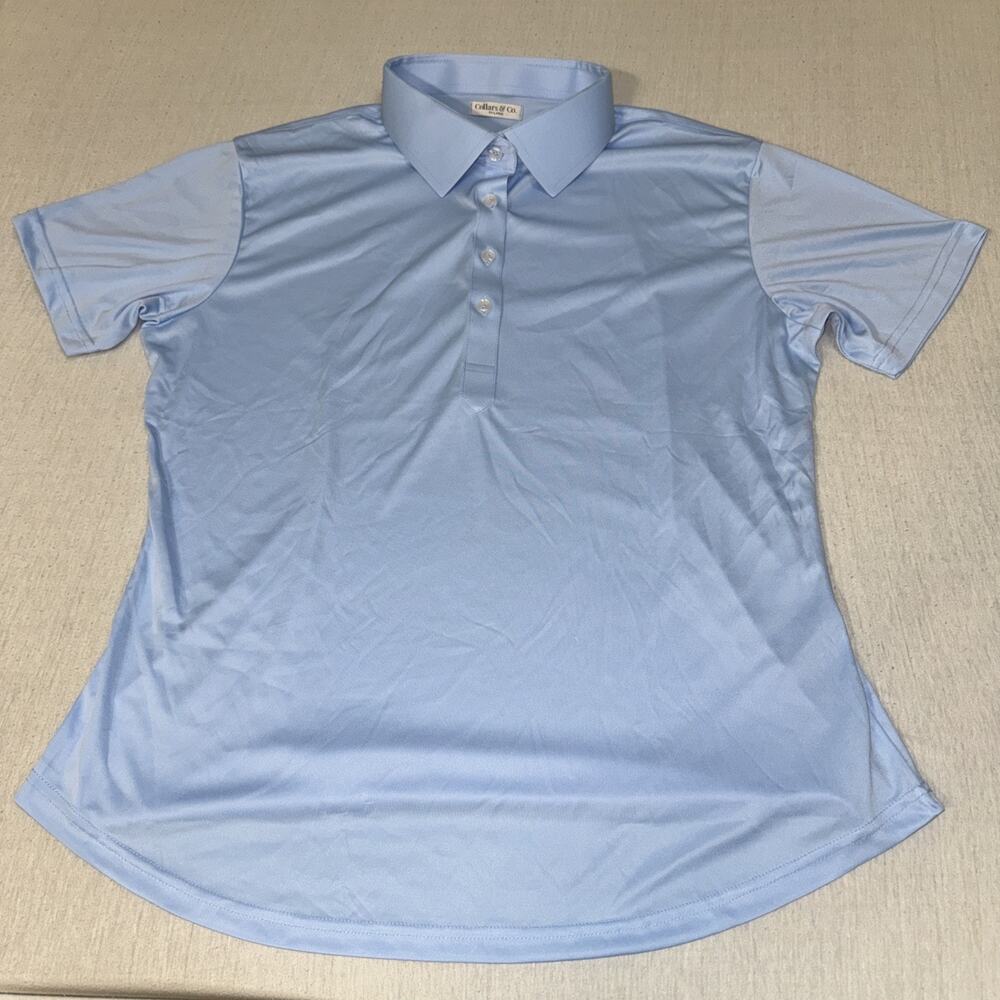 Collars and Co Women’s Golf Polo Solid Light Blue Size 2XL Preppy NWOT